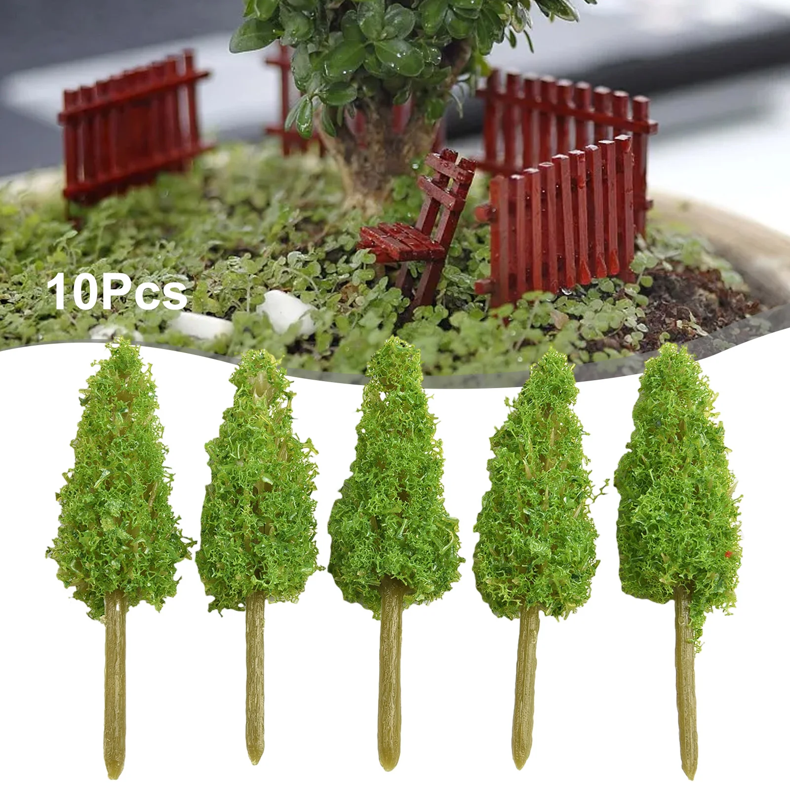 10Pcs Pine Trees 1:25 Model Train Railway Building Model Tree For OO Scale Railroad Layout Diorama Wargame Garden Decoration