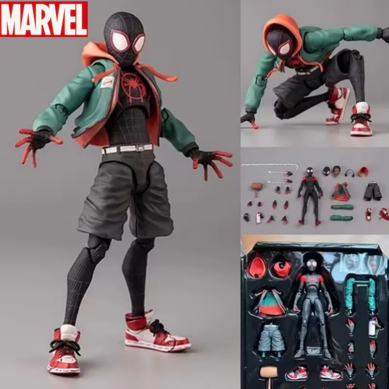 Sv Action Spiderman Miles Morales Action Figure Collection Sentinel Marvel Spider-Man Into the Spider Verse Figures Model Toys