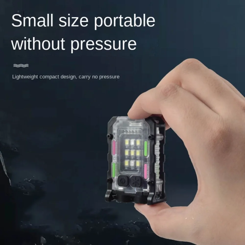 USB Charging Mini Keychain Flashlight High Bright Powerful Hat Clip Lamp 400mAh Waterproof LED Torch Light Emergency Light