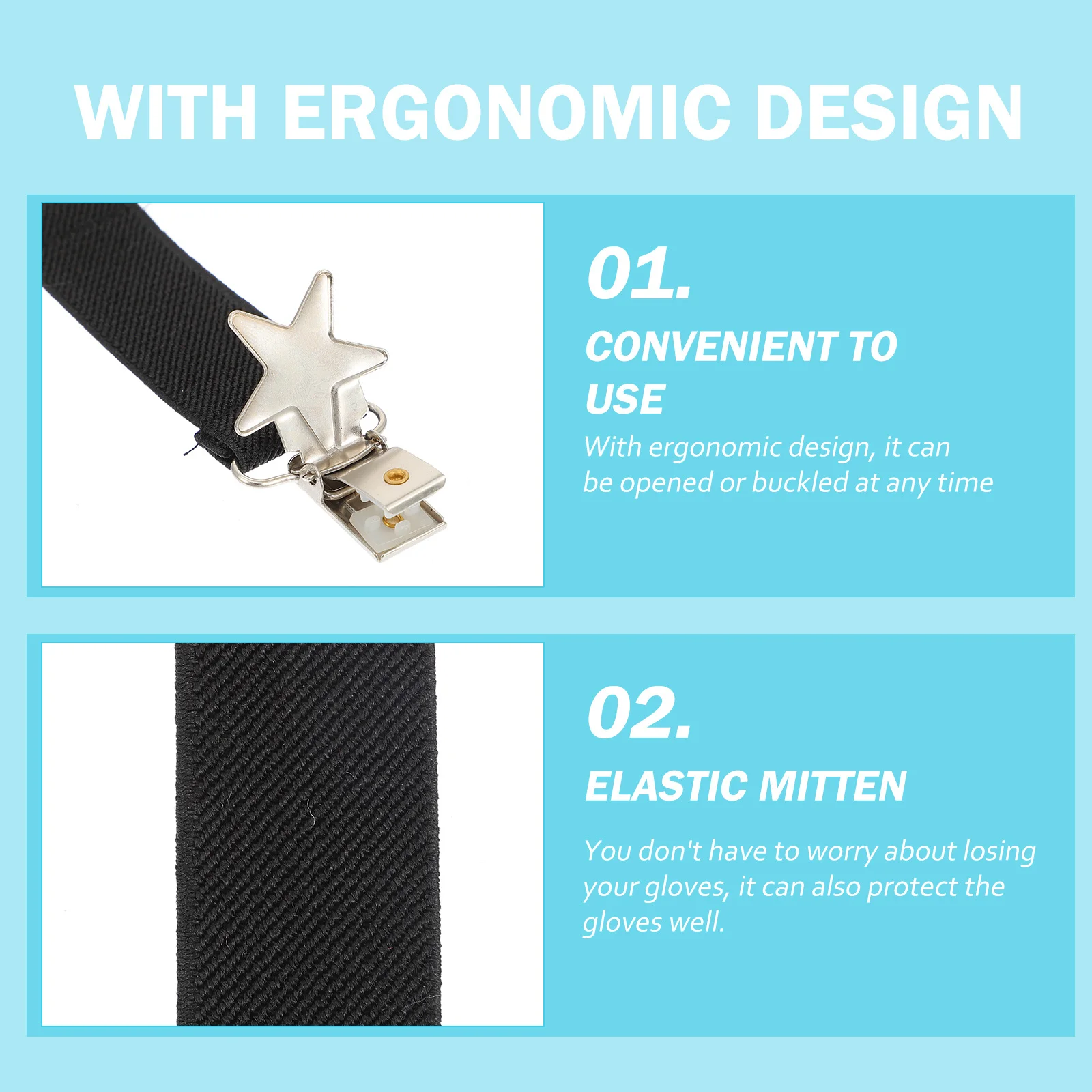 6 قطعة مشبك القفازات المرنة الماسك للعمل في الهواء الطلق مكافحة فقدان المطاط السحابة شال حامل أداة الملحقات