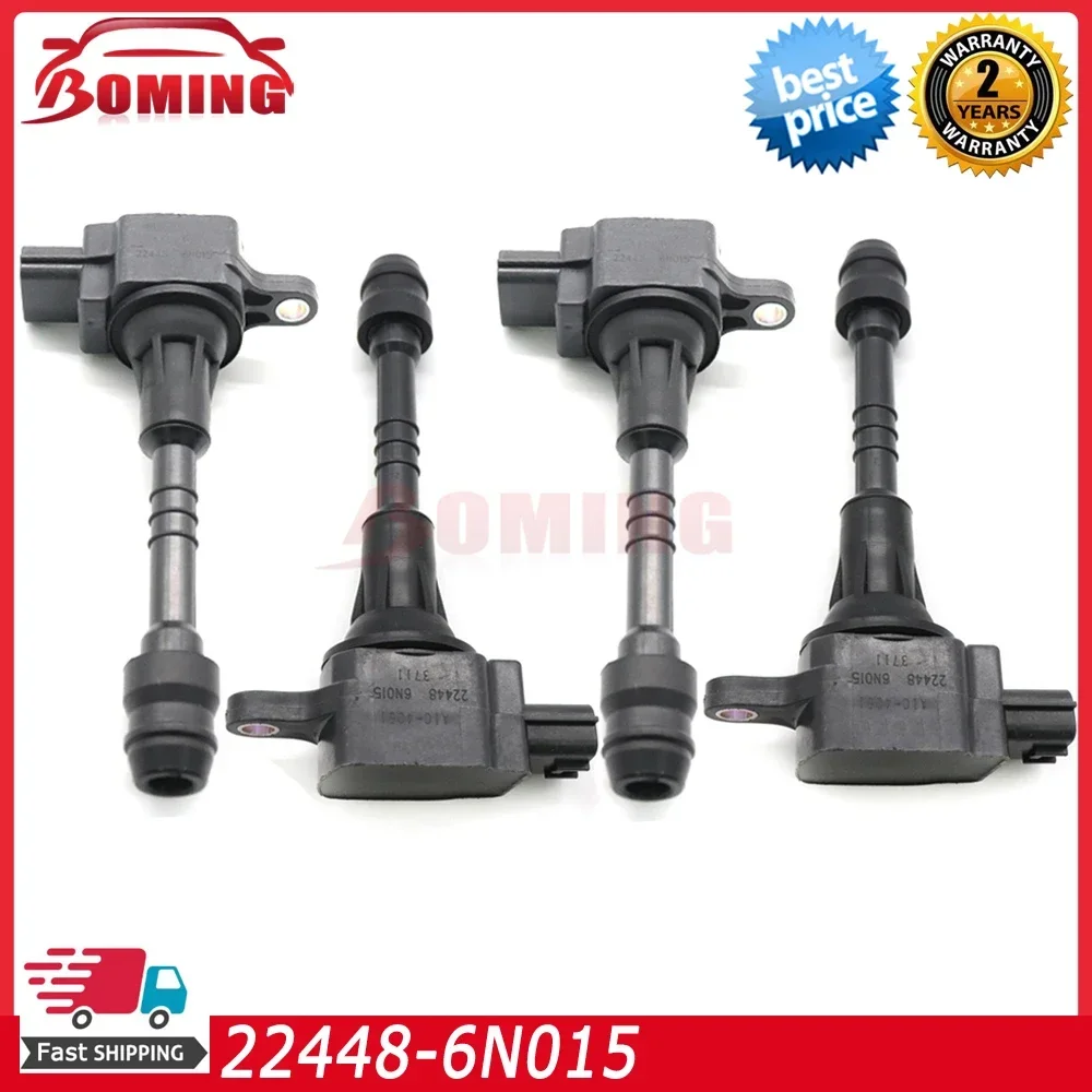 Car Ignition Coil 22448-6N015  224486N011 2001-2006 AIC-4004G For Nissan Sentra 1.8L Almera N16 Primera P11