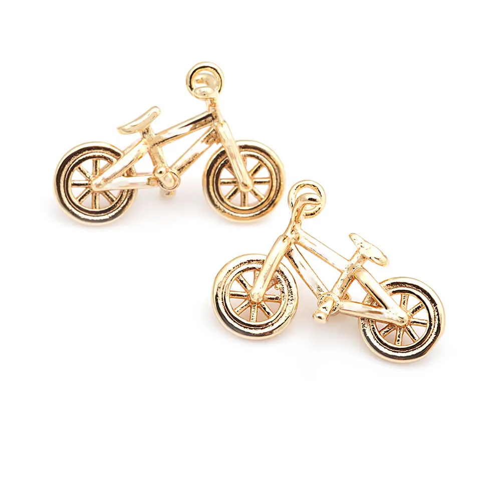 18K الذهب اللون النحاس دراجة سحر المعلقات عالية الجودة Diy بها بنفسك مستلزمات صناعة المجوهرات قلادة أقراط اكسسوارات للنساء #4