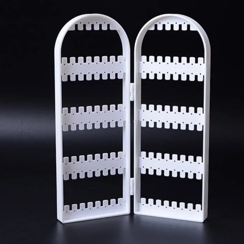 رف عرض المجوهرات القلائد خواتم حامل بلاستيكي قابل للطي أساور ذات سعة كبيرة تخزين شماعات مع ثقوب الأقراط