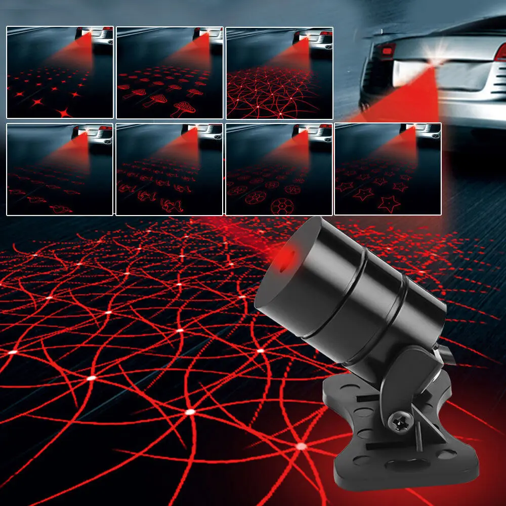 

Cool Motorcycle Tail Warning Light Laser Fog Lamps Waterproof Moto Rear Braking Reversing Lights Driving Safety Motorbike Refit
