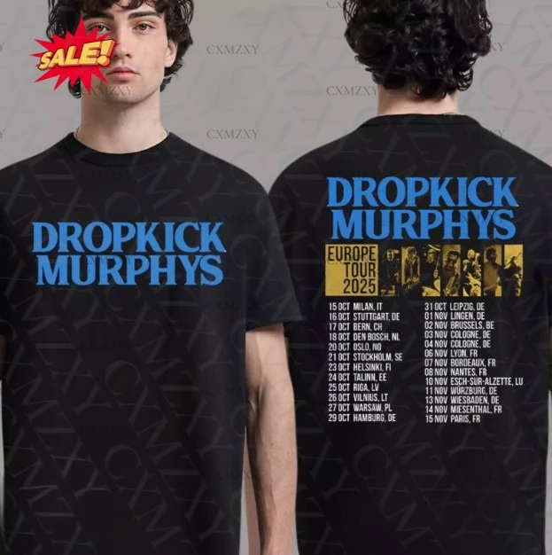 

Dropkick Murphys Europe Tour 2025 Autumn Tour Dates Two Sides T-Shirt