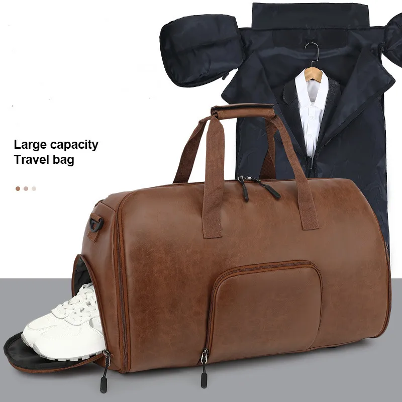 Men's folding portable suit bag travel large capacity suit bag luggage storage short distance business trip boarding formal bag