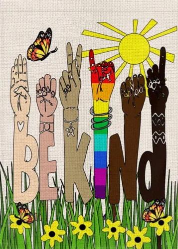Be Kind حديقة العلم الربيع الصيف زهرة ساحة صغيرة العلم للديكور الخارجي Burla HHU