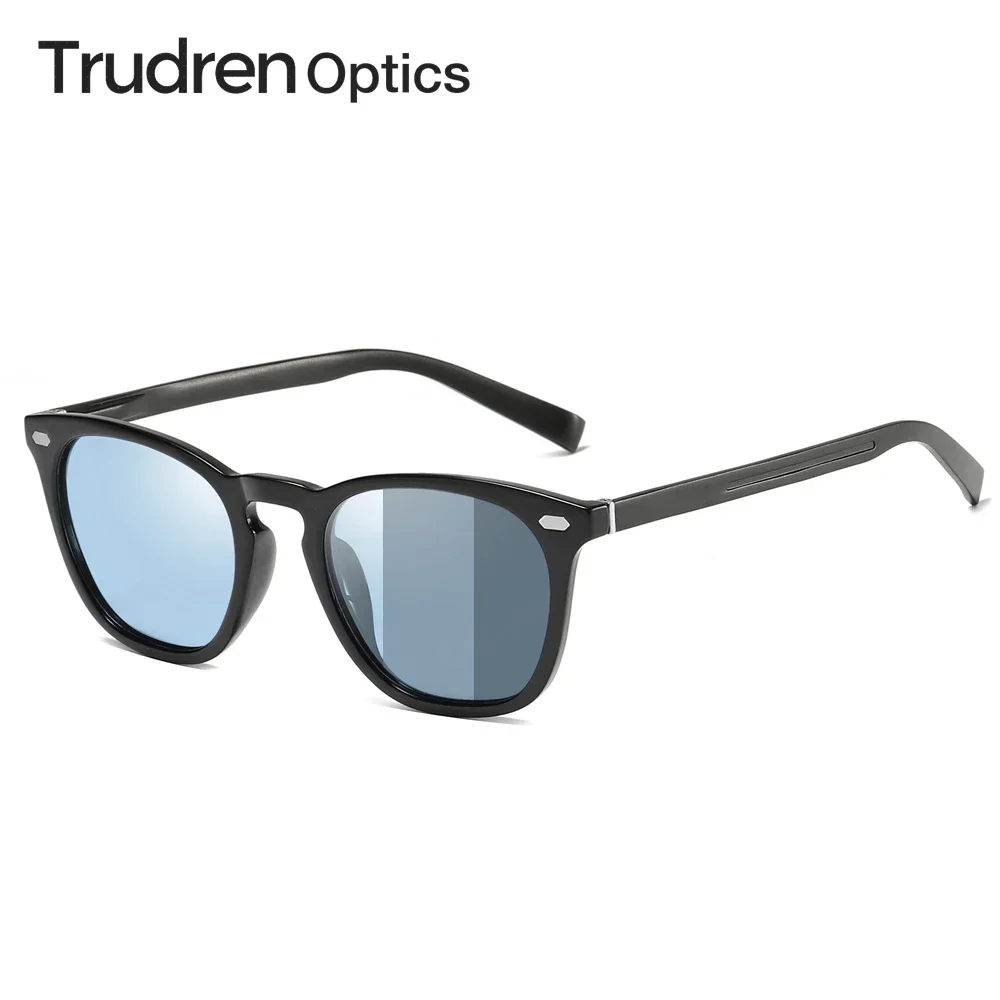 Trudren Photochromic Polarized Sunglasses for Women Mens Horn Rimmed Retro Sun Glasses Transition Light Intelligent Lenses 2529