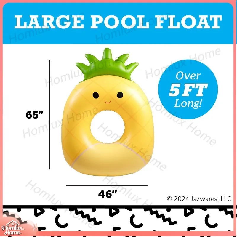 PVC Inflatable Pineapple Swimming Ring for Adults Kids Summer Pool Float Toy Thickened Water Raft Beach Float Pool Accessory