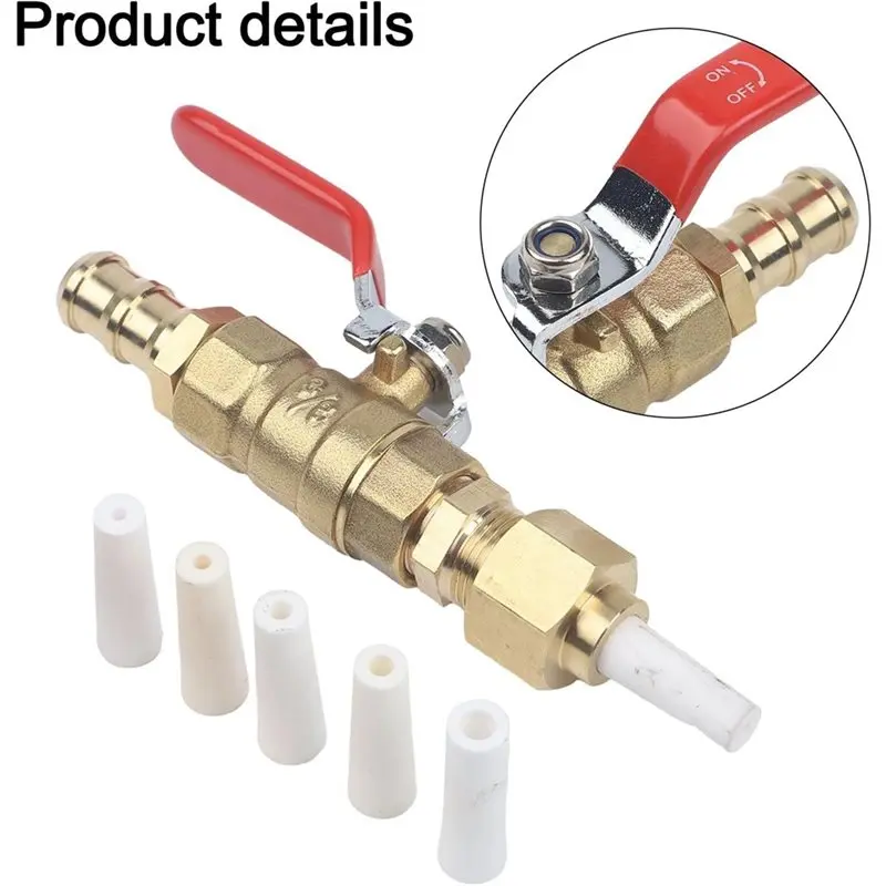 B97A-Sandblaster Parts With Brass Ball Valve+5Pcs Nozzle