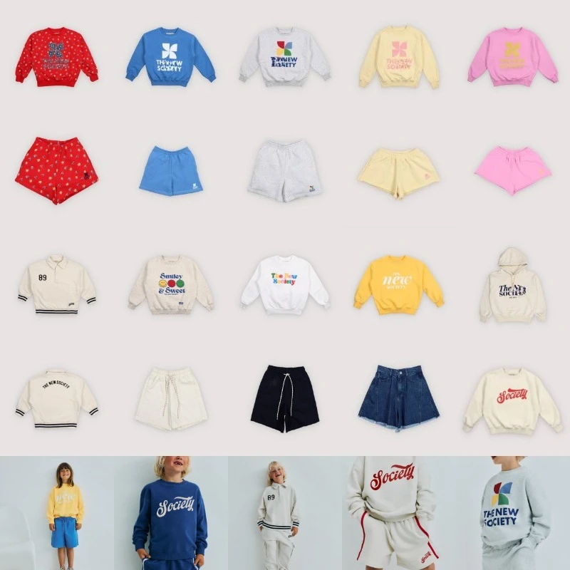 Conjuntos de Sudadera para Niños 2026, Nueva Colección de Primavera, Sudadera con Estampado Lindo para Niños y Niñas, Pantalones Cortos, Ropa de Algodón para Adolescentes