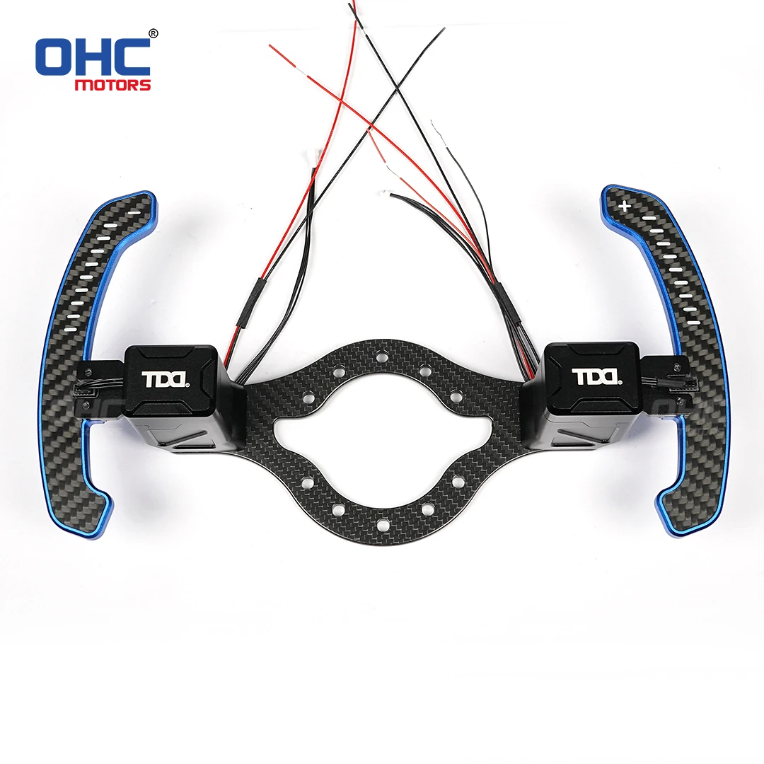 OHC LED Carbon Fiber Magnetic Paddle Shifter Universal Car Quick Release Steering Wheel Carbon Fiber Paddles With For Car view 5