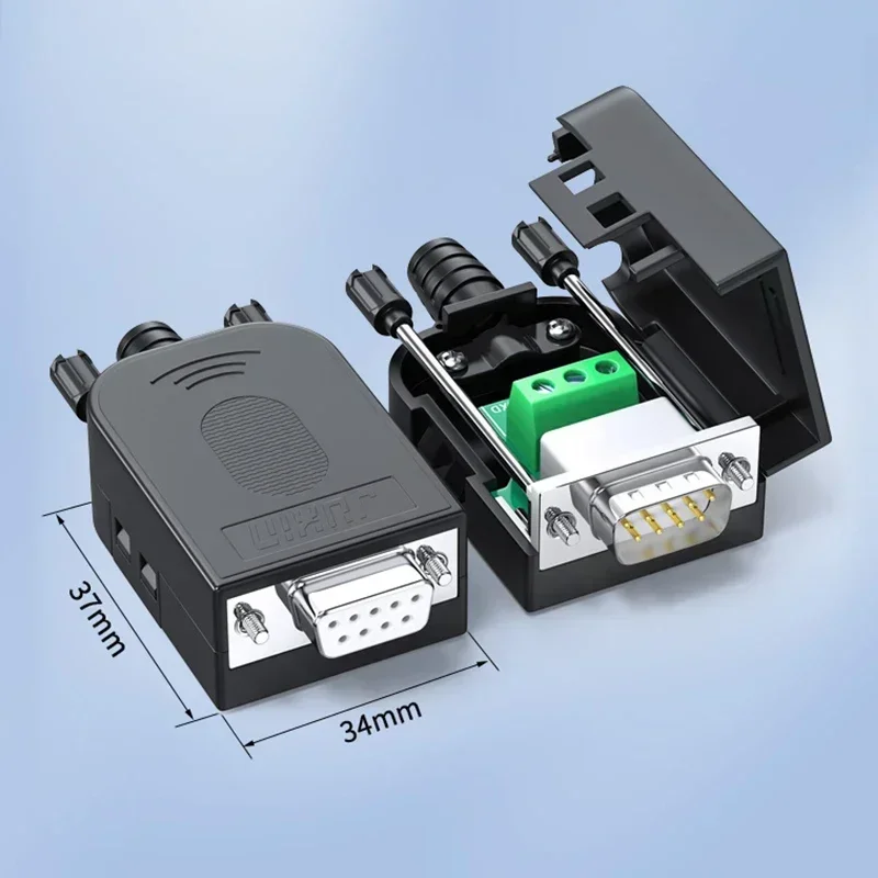 Złącze bezlutowe RS232 DB9 Wtyczka 235 Adapter szeregowy Męski żeński Interfejs COM 9-stykowy Głowica płytki liniowej 9-stykowe zaciski zaciskowe