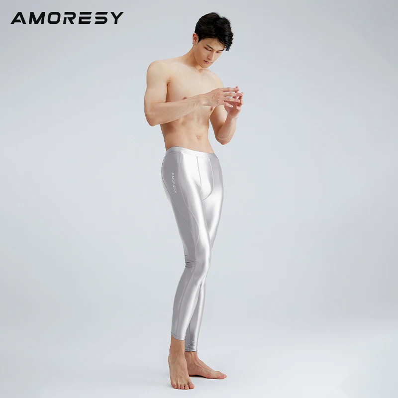 AMORESY Ares Series Nude Men\'s Basketball Football Breathable High Brightness  Tight Elastic Fitness Pants