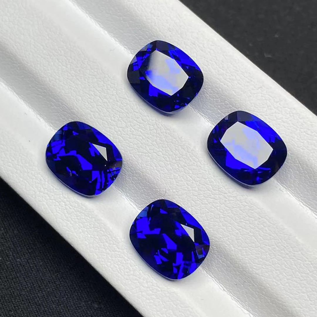 

1 шт./лот 6*8-8*10 мм лабораторный выращенный жирный прямоугольник королевский синий сапфир