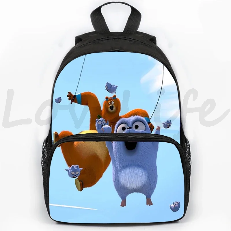 Grizzy And The Lemmings Backpack Girls Boys School Bag Sunlight Grizzly Bear Backpacks Students kids Cartoon Rucksack Mochila