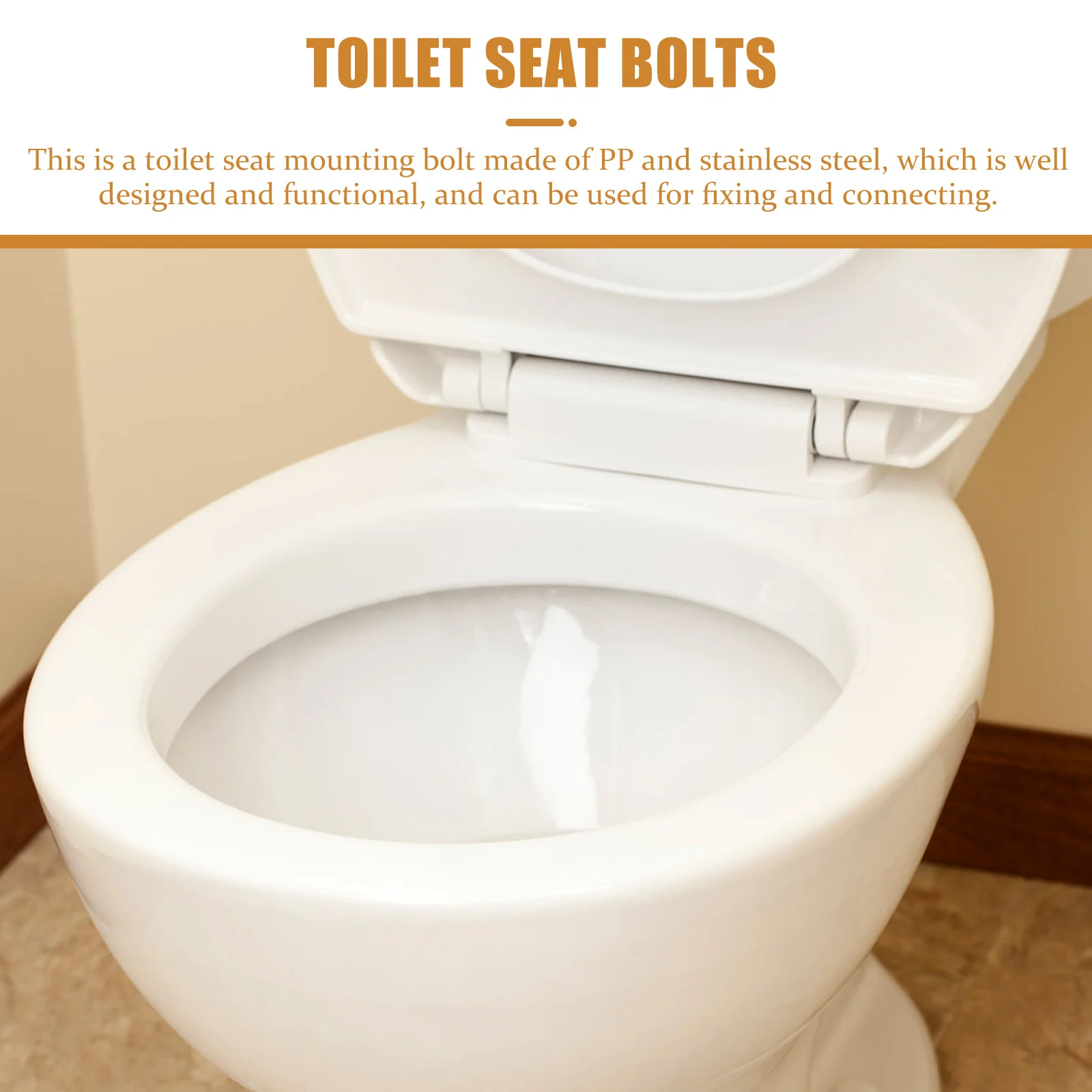 2 Stück Toilettensitz-Befestigungsschrauben aus PP-Edelstahl, Sitzscharnierschrauben, Schnellverbindung, erweiterbare Gummiriegel, Befestigung des Toilettendeckels