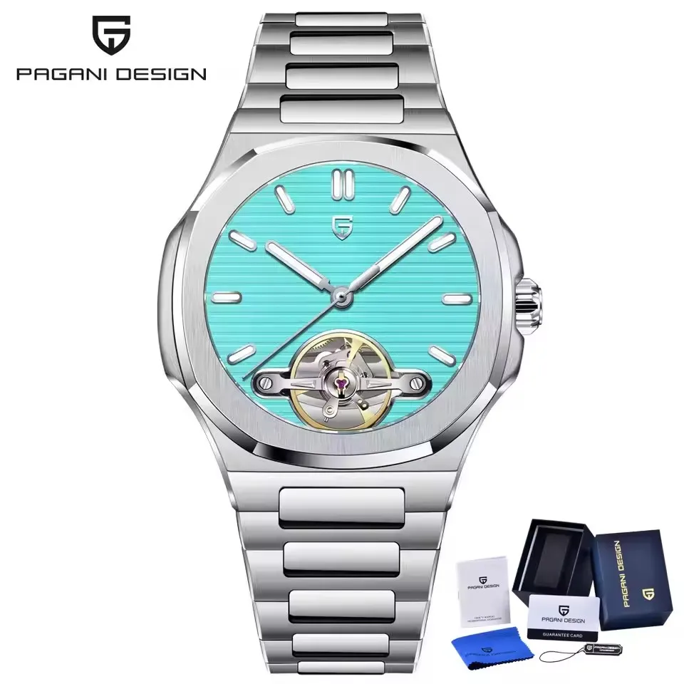 PAGANI DESIGN Nieuwe Mechanische Hollow-Out Tourbillon Mannen Horloge Sport Elegante Saffier Waterdicht Horloge Japan Movt 316L Stalen Klok