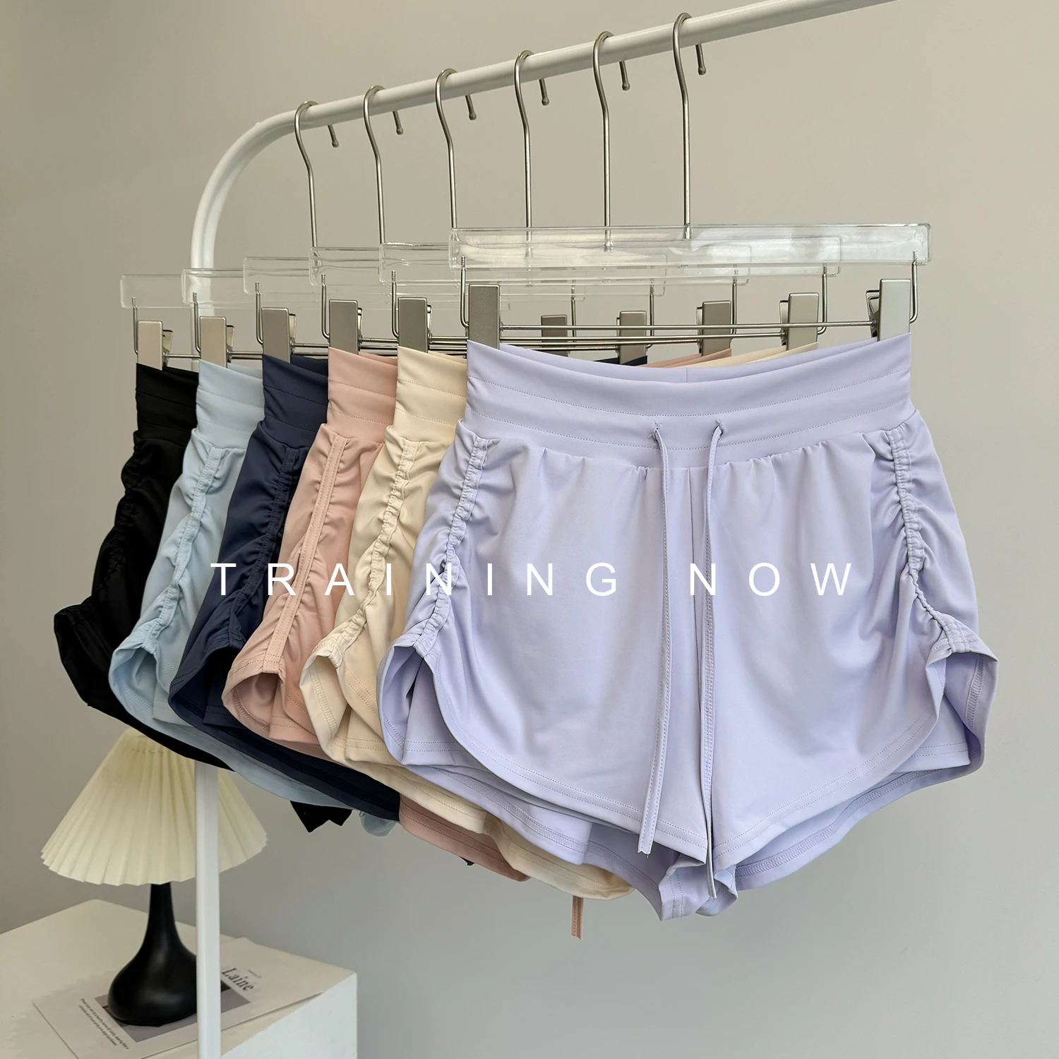 

Summer drawstring training tennis skirt women's running sports skirt pants Pilates fitness skirt yoga anti-exposure shorts