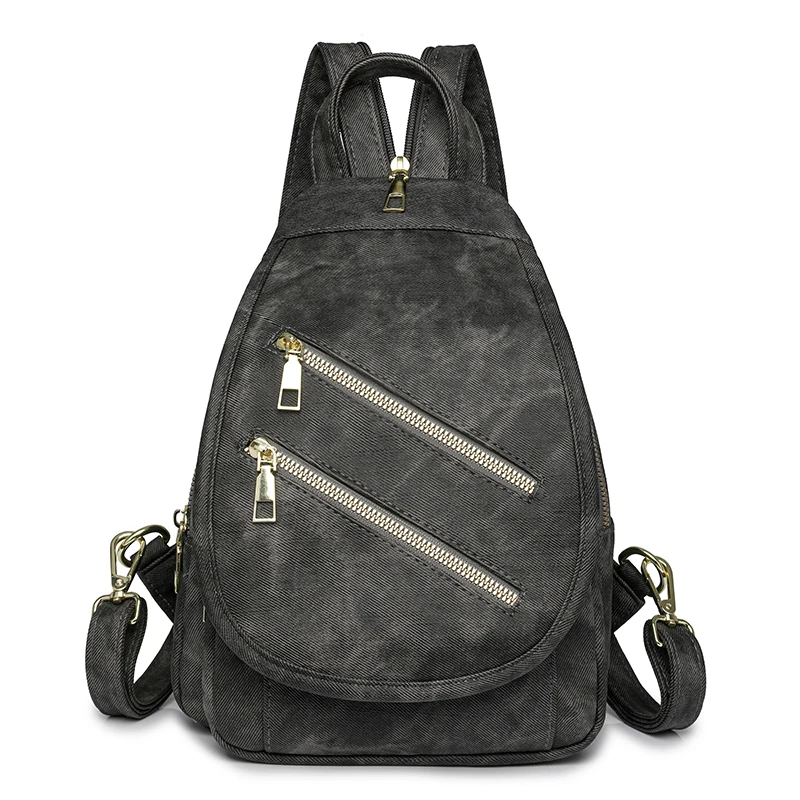 حقيبة ظهر جلدية متعددة الوظائف للنساء، حقيبة كتف مائلة على الصدر للفتيات، حقيبة زجاجات مياه للسفر #1