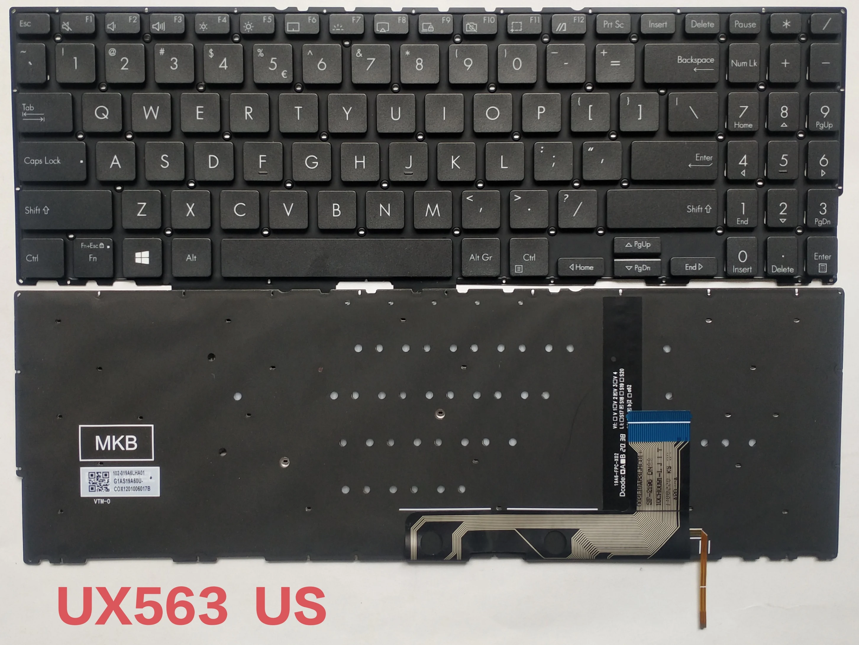 

Keyboard for Asus ZenBook UX563 UX563FD UX563F Q537FD with backlit US layout