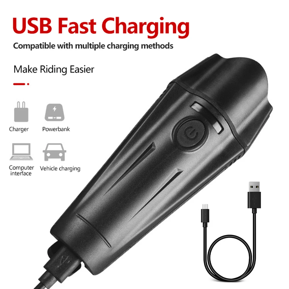 Bike Light Set Waterproof MTB Bike Front Light Easy to Install Warning Taillight USB Charging Bicycle Headlight Rear Lamp Set