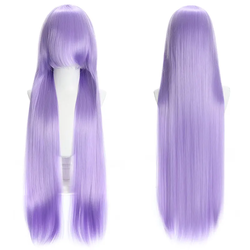 

cosplay wig, universal, middle parting, purple, long straight hair, anime wig Synthetic fiber wig