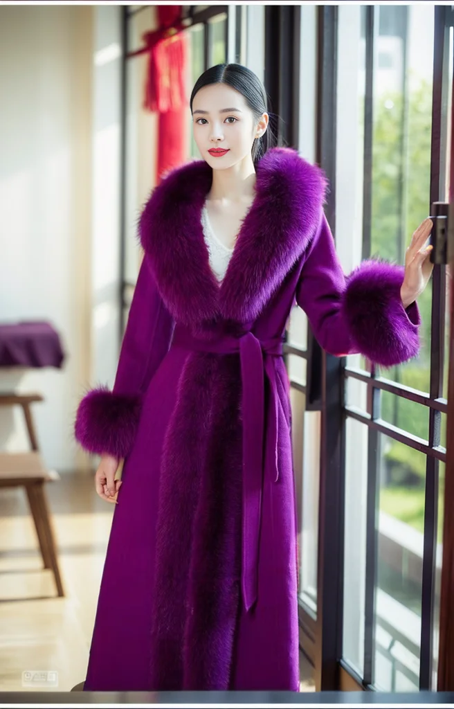 Faux Fox Fur Collar Thickened Woolen Coat Female 2023 Fall Winter Fashion Temperament Wild Long Trench Coat for Women