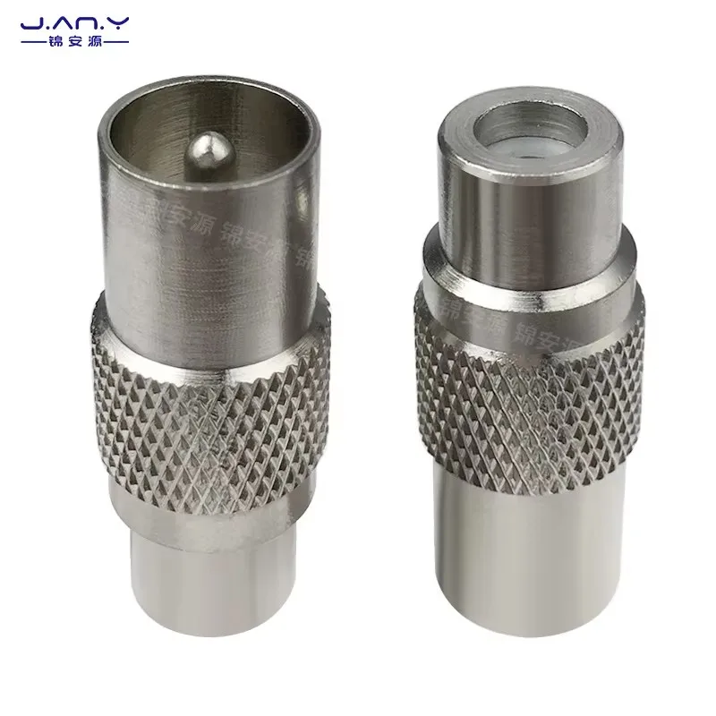 النحاس مطلي RCA أنثى تحويل 9.5TV كابل ذكر التلفزيون فك التشفير المكونات الدائرة المغلقة هوائي الترددات اللاسلكية الثورة AV لوتس أنثى