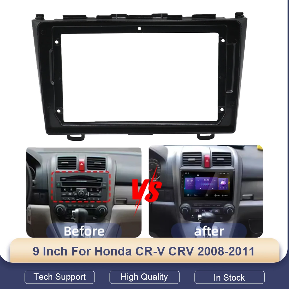 

9 Inch For Honda CR-V CRV 2008-2011 Car Radio Stereo Android MP5 Player Casing Frame 2Din Head Unit Fascia Dash Cover