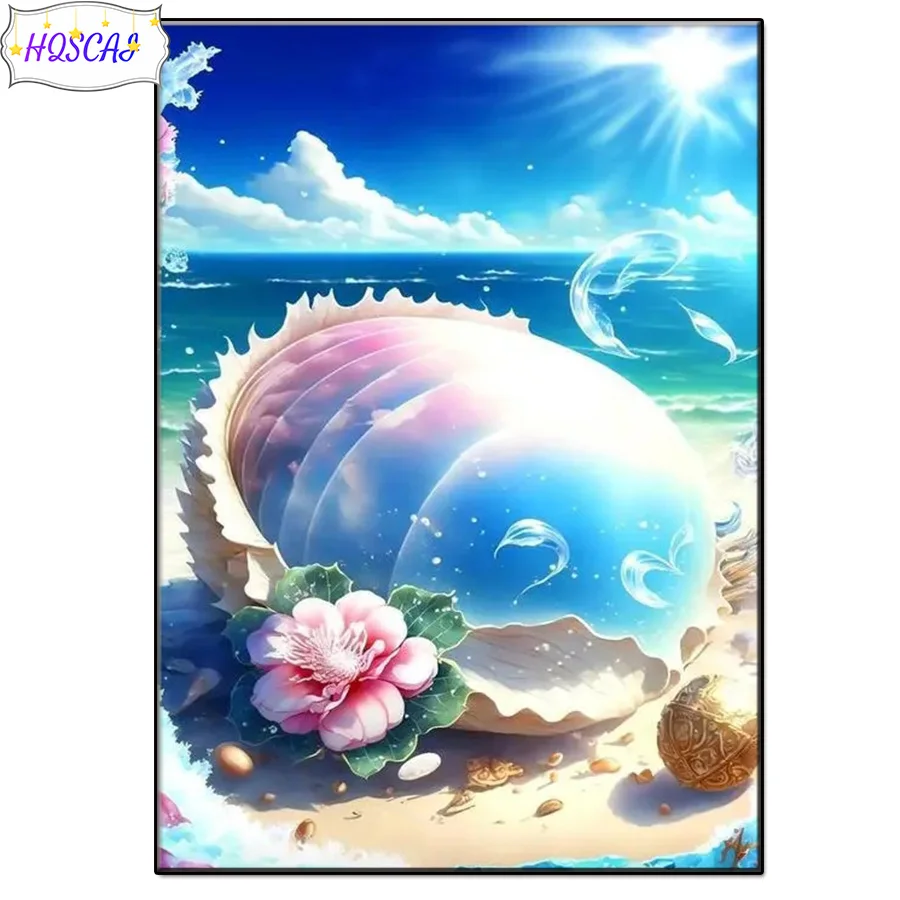 5D Beach scenery, starfish, seashells Diamond Painting Mosaic Diamond Embroidery Full Square Picture Of Rhinestone Home Decor