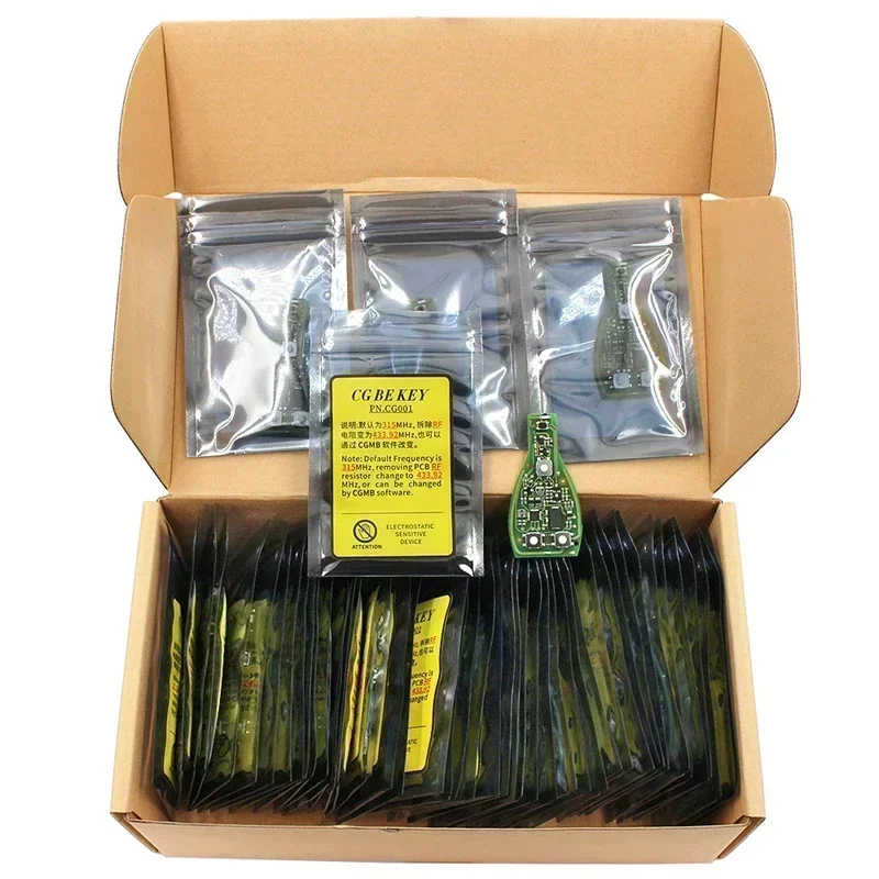 Chave CGDI MB CG BE original 315MHZ/433MHZ para Mercedes Benz funciona com programador CGDI MB suporta todos os FBS3 e recuperação automática
