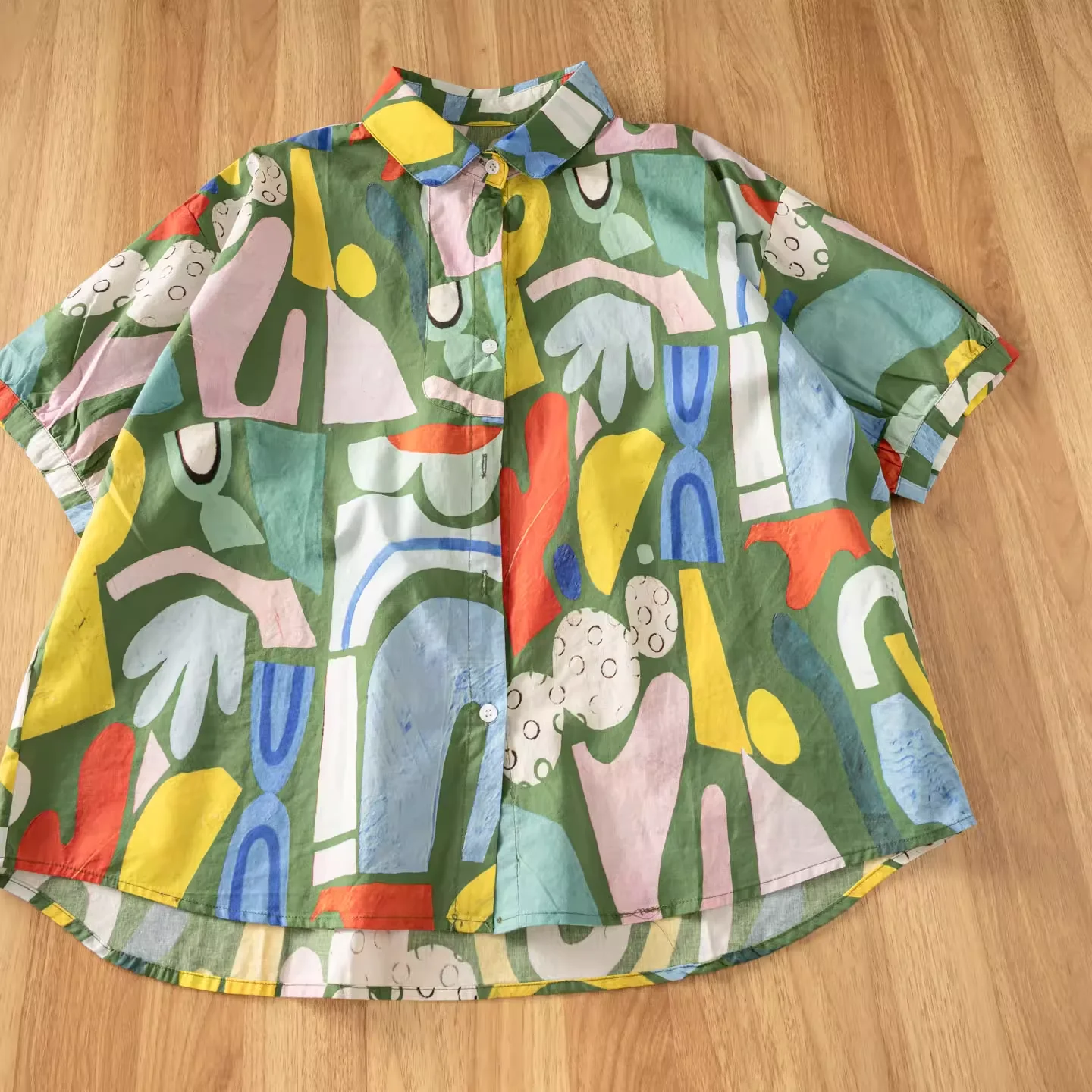 2025 harajuku moda dos desenhos animados folhas tropicais imprimir camisas 100% algodão blusas para mulheres verão manga curta camisa havaiana