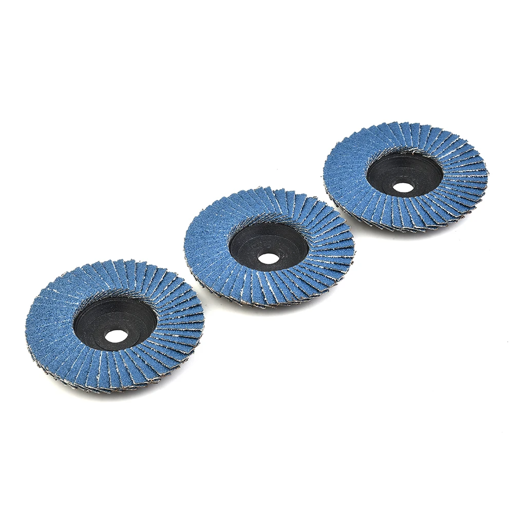 75mm Slijpschijf Blauwe Flap Schijven Plat Voor Haakse Slijper Gat 10mm Schuurschijven Reserve 3 Inch 3 stuks Praktisch