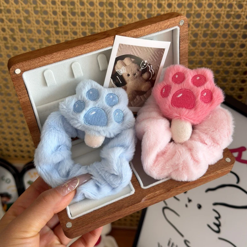 New Versatile Girl Plush Sweet Hair Accessories New Plush Doll Cat Claw Hair Band Cartoon