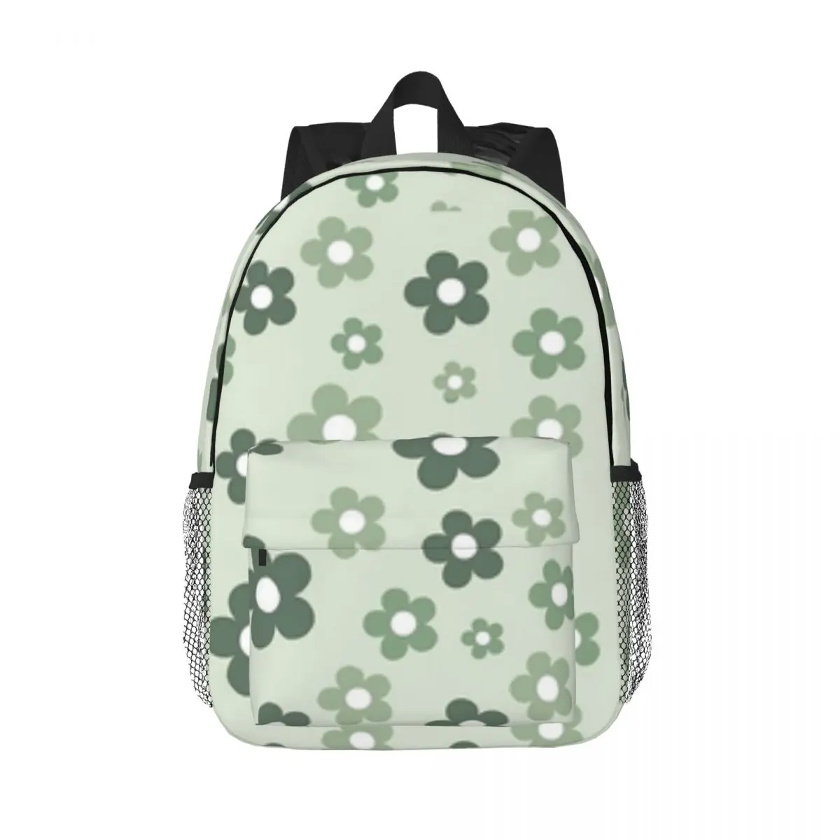 

Retro Aesthetic Sage Green Daisy Floral Pattern In Sage Green Backpack For Girls Boys Large Capacity Student Backpack