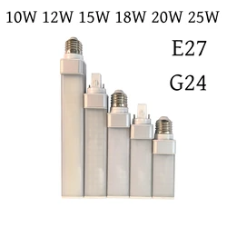 10W 12W 15W 18W 20W 25W E27 G24 LED Corn Bulb Lamp Light SMD 5730/5630 Spotlight 180 Degree AC85-265V Horizontal Plug Light