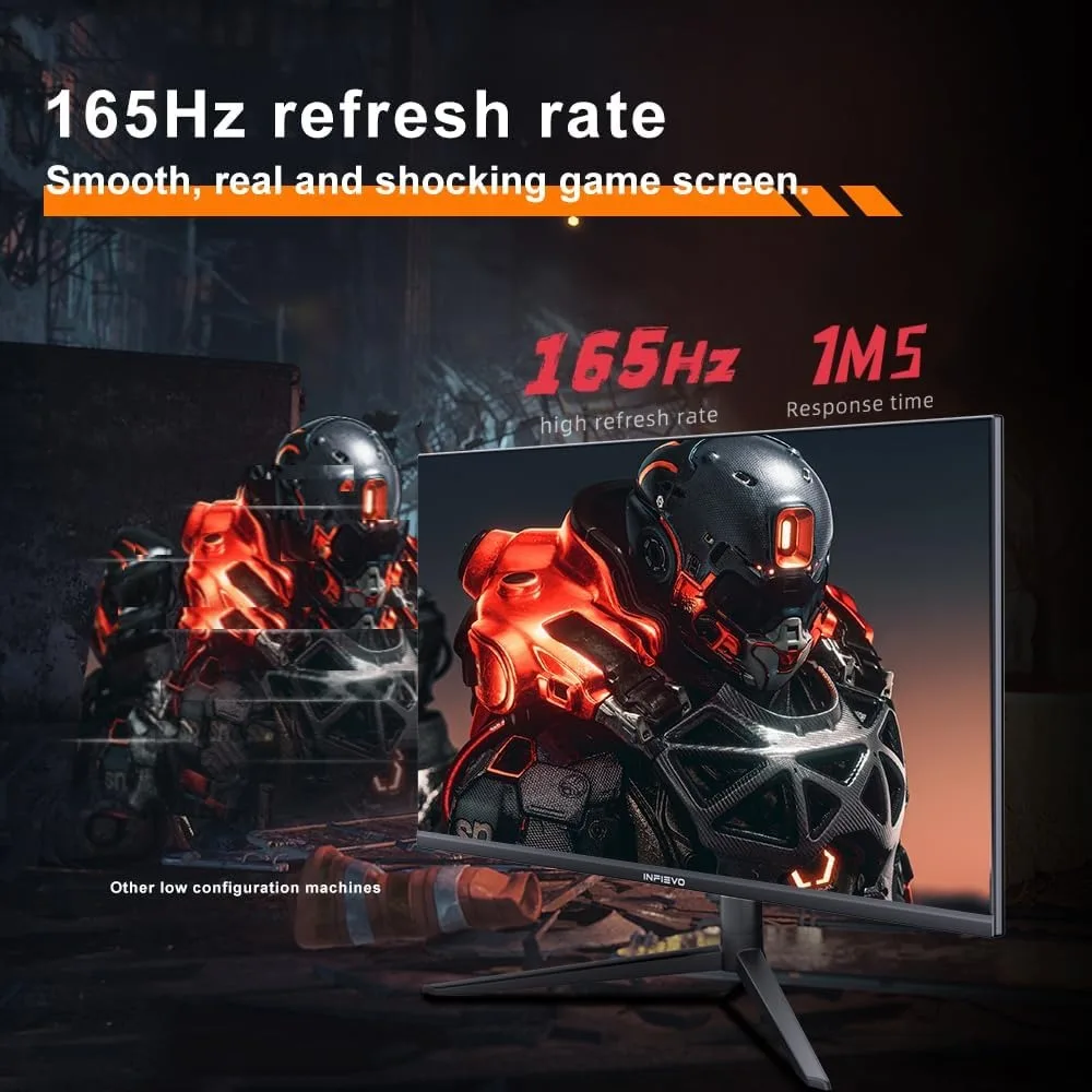 Gaming Monitor 27 Inch QHD 1440P Computer Monitor 165Hz VA 1ms Built-in Speakers, FreeSync, Ultra-Thin PC Monitor,