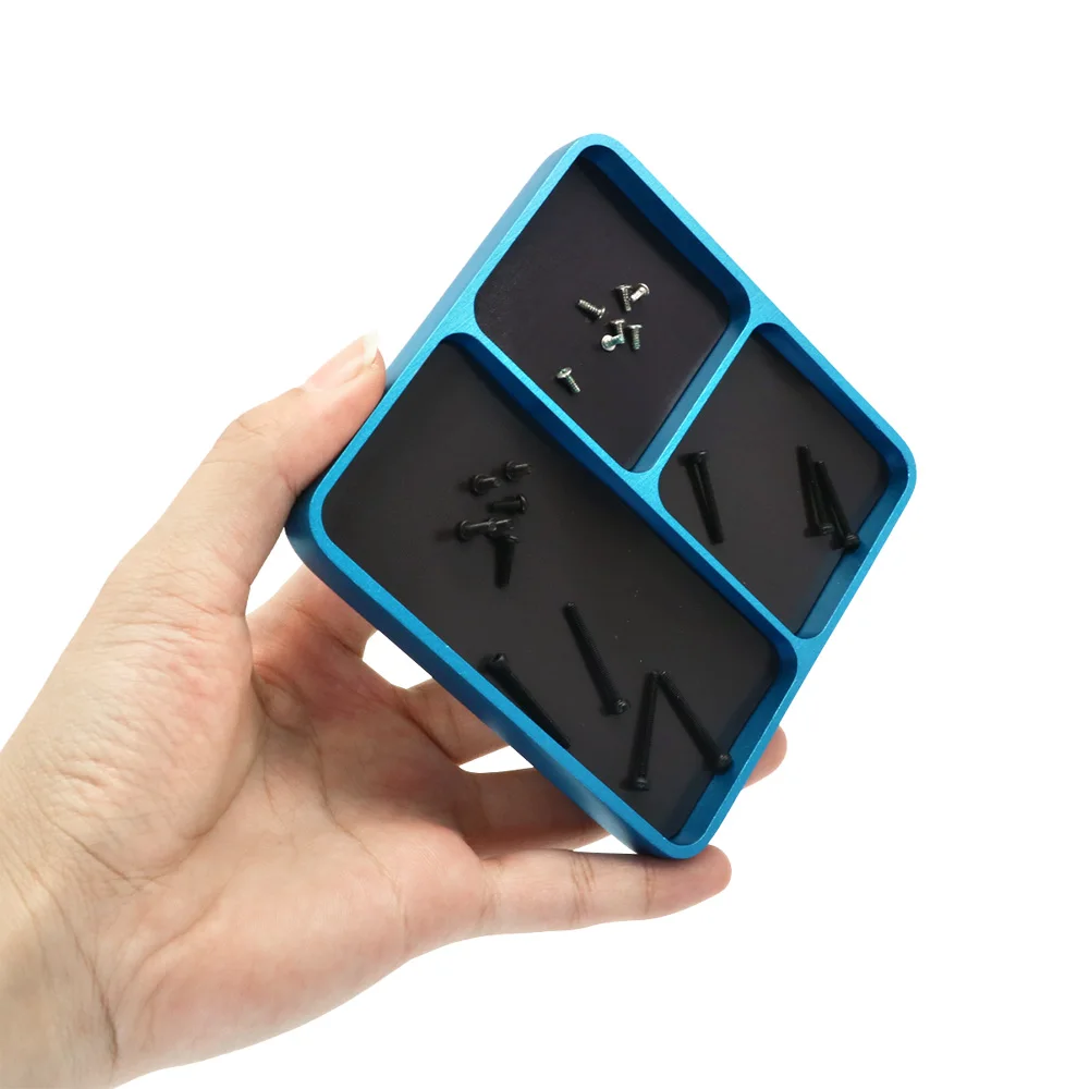 RS 98*98*11 مللي متر CNC الألومنيوم المغناطيسي المسمار صينية الجوز طوقا تخزين أداة ل RC سيارة قارب نموذج طائرة