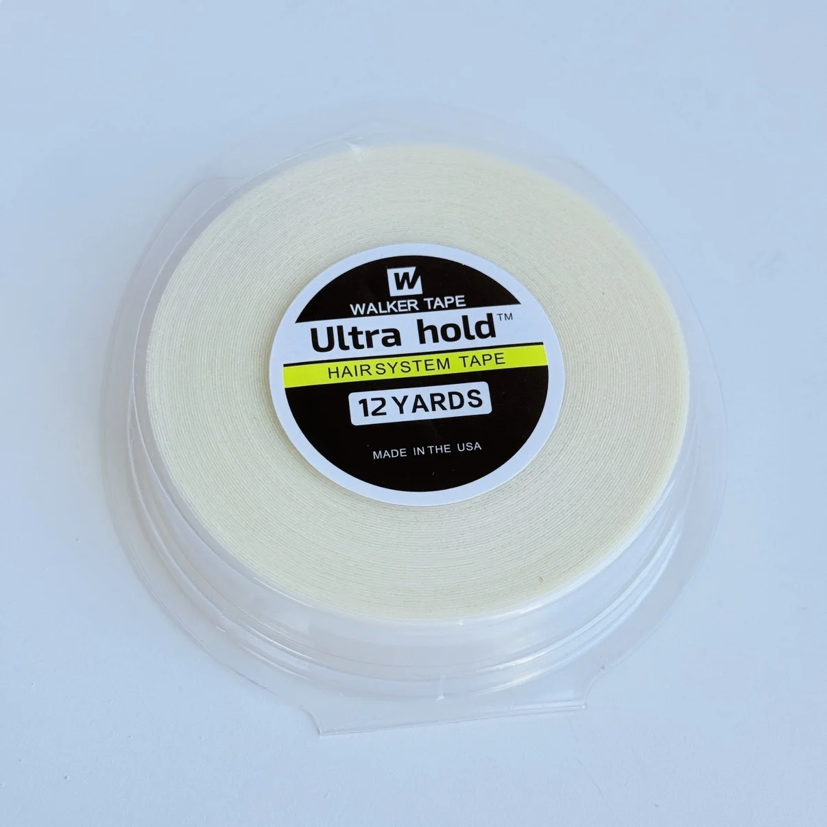 شريط شعر مستعار أسود على الوجهين مع غلاف خارجي - لاصق قوي للشعر مقاس 3/12/36 لتركيب الشعر المستعار