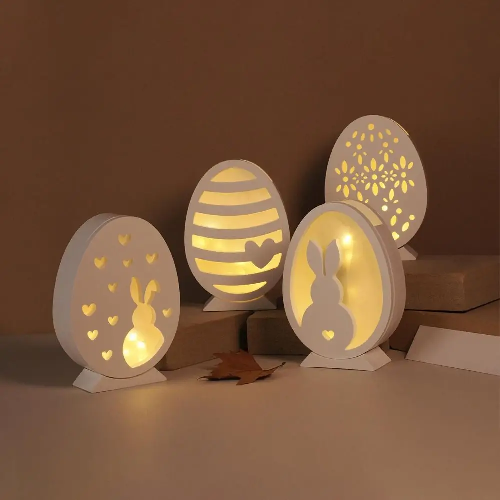 Hot Silicone Easter Rabbit Lamp Mold Openwork DIY Hollow Lamp Mold Easter Egg Plaster Mould Easter Decoration