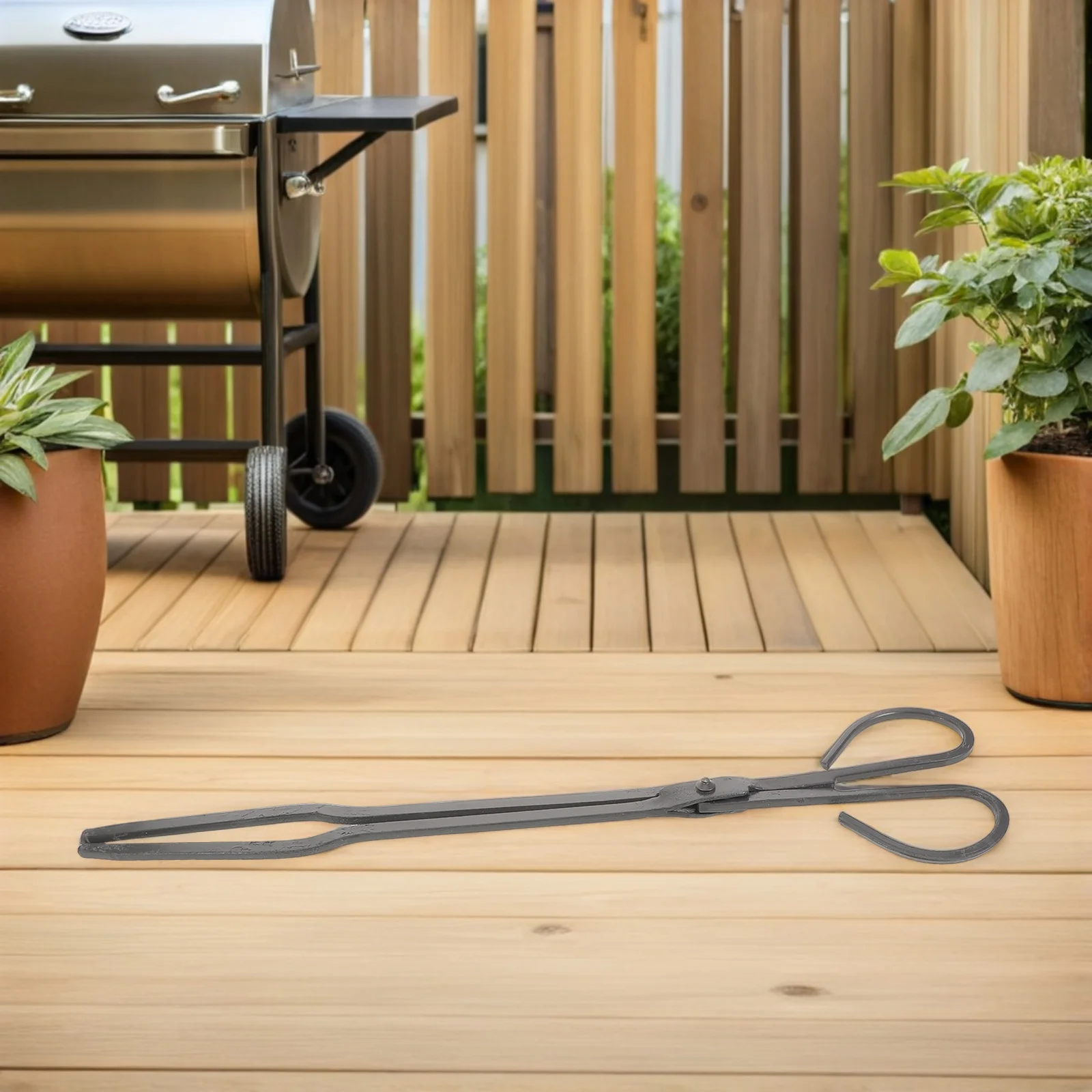 سجل المنتزع ملقط الحطب الثقيلة للمدفأة حفرة النار الحديد الخشب المنتزع أداة مع مقبض مريح آمنة مقاومة للحرارة #6