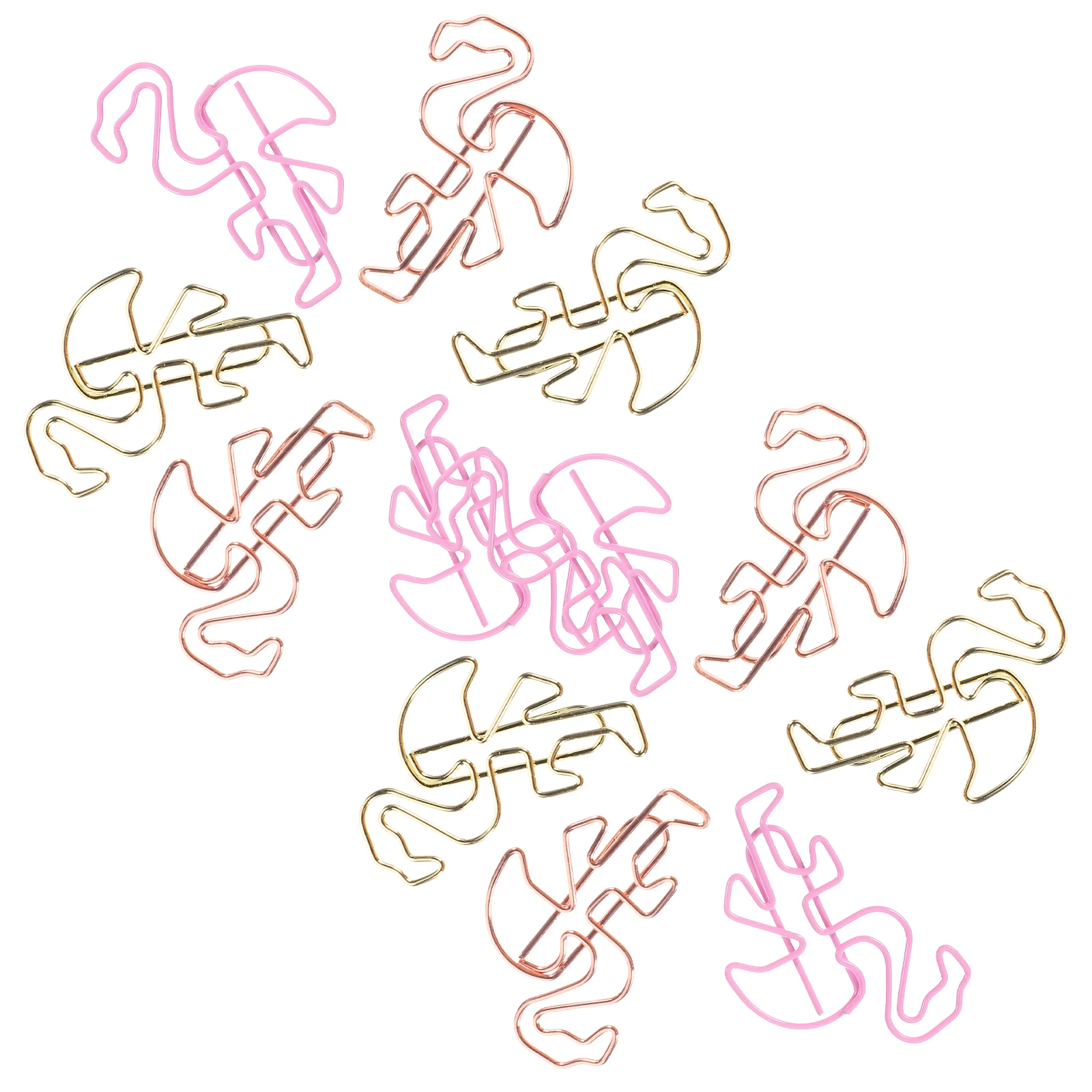 

15pcs Unique Shaped Bookmarks Creative Metal Plastic Paper Clips Rose Gold Pink Office Stationery Document ganization Desk