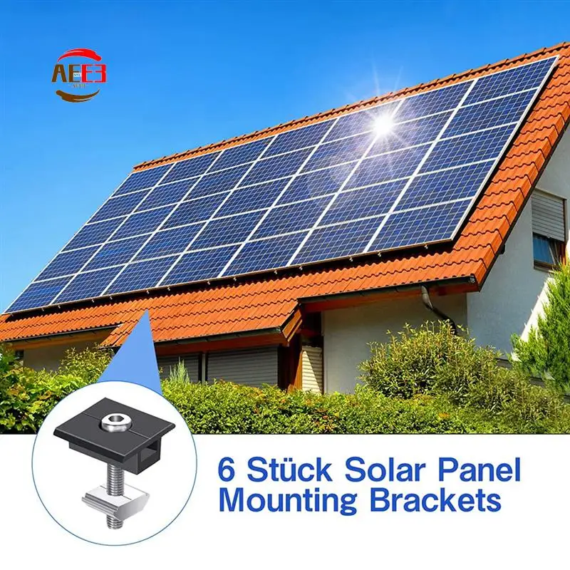 

AEE3-6 Pack Centre Clamp 30Mm Black T-Shaped Centre Clamp Photovoltaic Adjustable Solar Panel Centre Clamp For Solar Panel