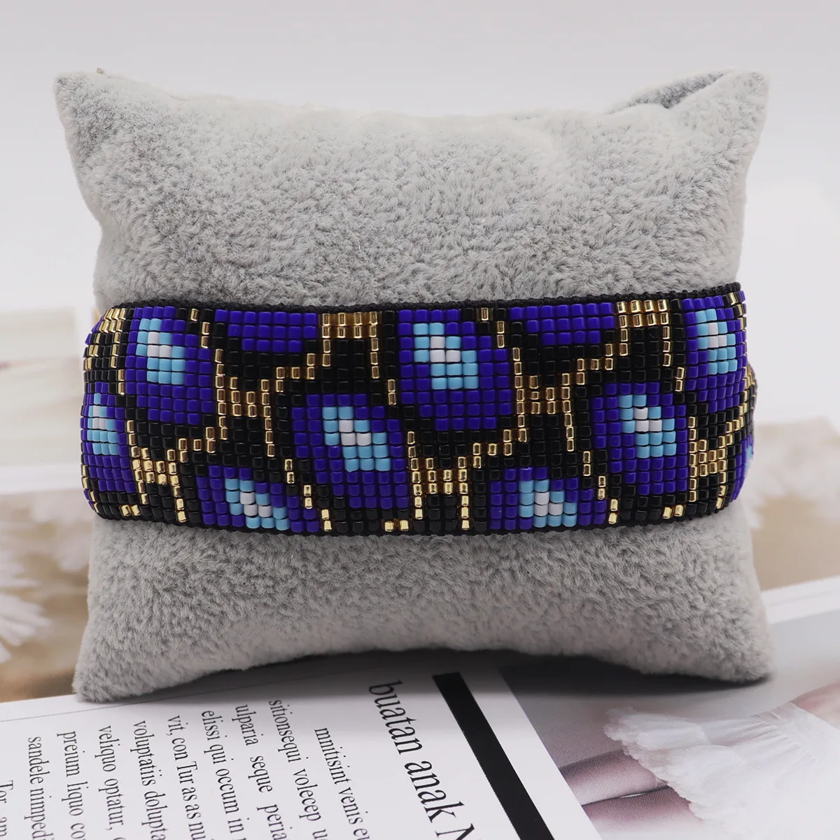 New Retro Blue Leopard Print Miyuki Bracelet With Ethnic Style And Personalized Woven Bracelet For Women