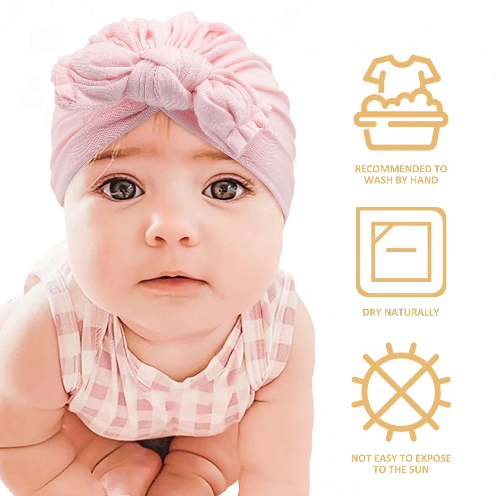 

3Pcs Beanie Hat Lovely Knotted Pullover Winter Warm Ear Protection Headgear for Outdoor Activities Infants Earmuffs