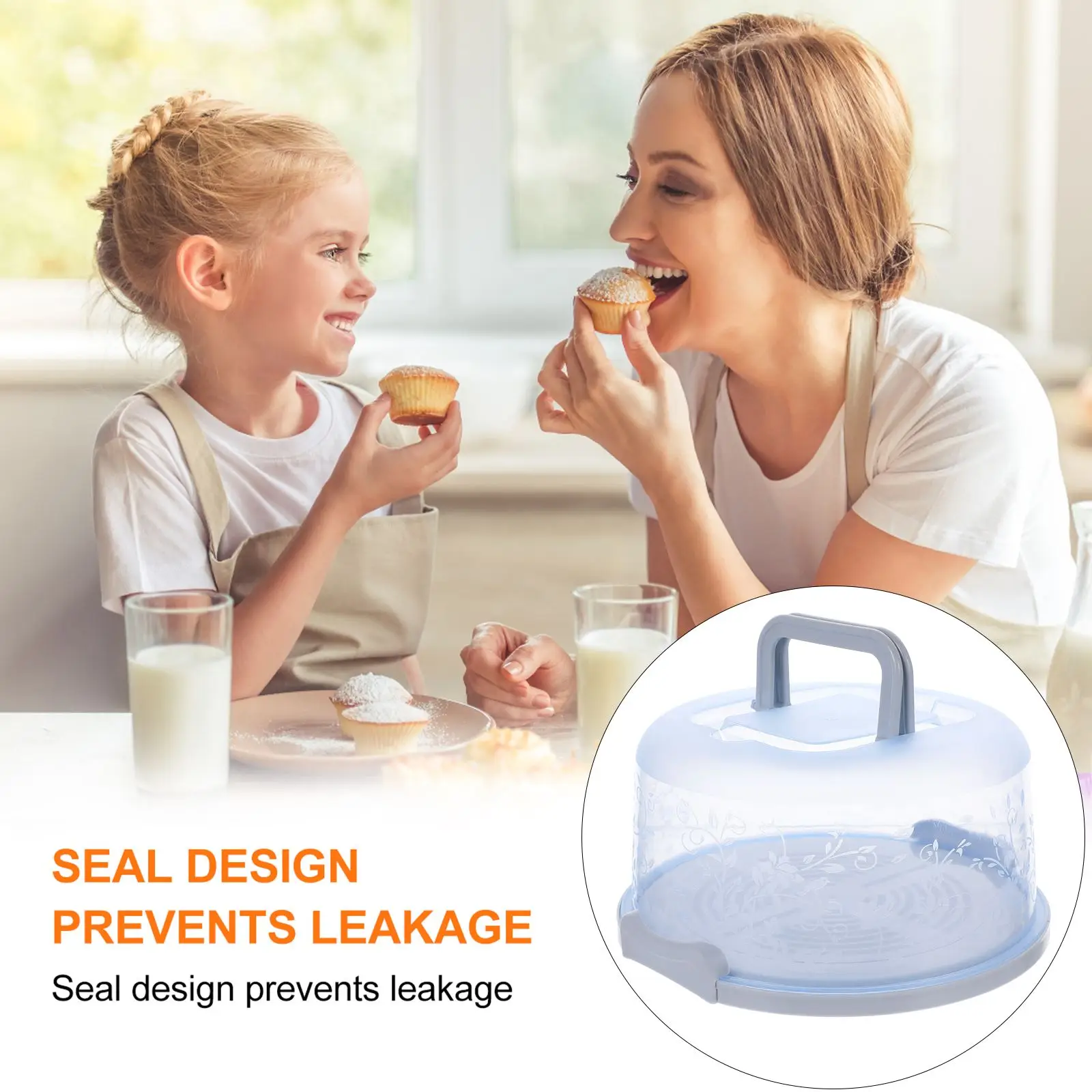 Buckle Round Cake Carrier Portable Buckle PP Cake Box Baking Packaging Box with Handle Handy Cupcake Holder Tray Cake Packaging