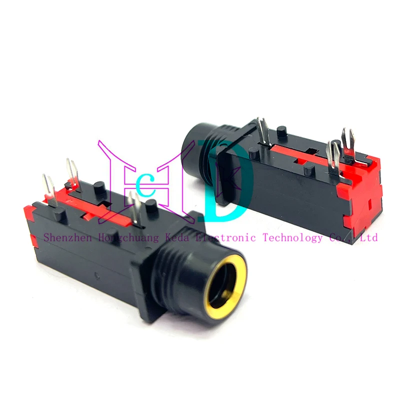 5PCS 6.35mm Audio Jack 3Pin Stereo Audio Socket Microphone Welding Line For Microphone Socket