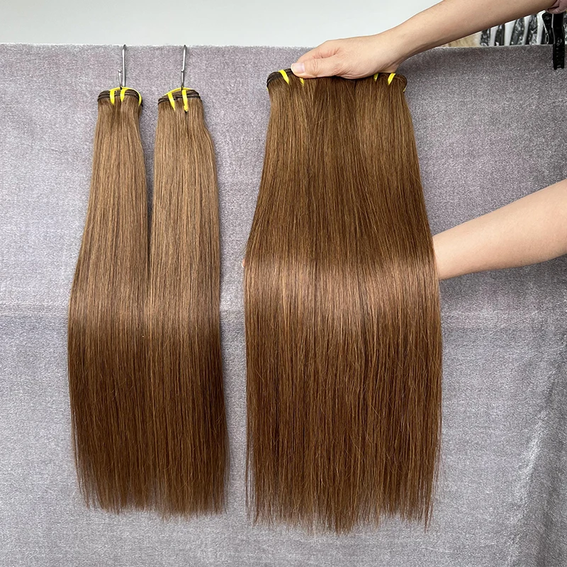 

# 4-цветные коричневые прямые пучки человеческих волос, 100% вьетнамские необработанные натуральные волосы, цветные пучки волос, наращивание, двойные утки