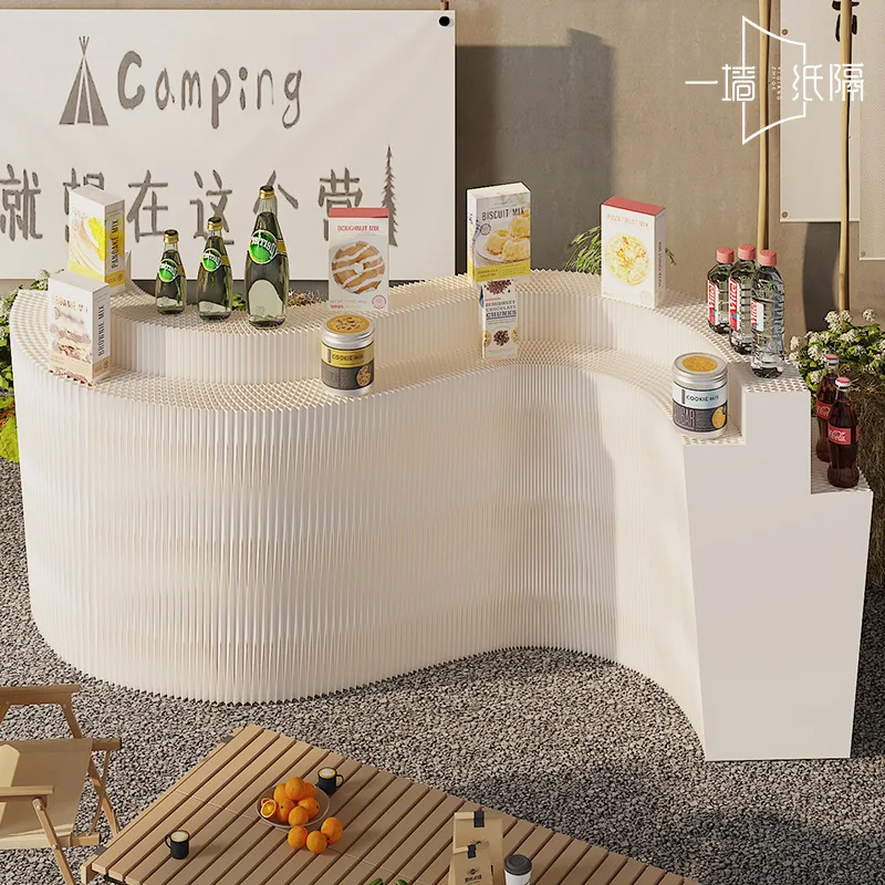 Folding long middle island frame multi-layer movable modern simple wind exhibition water table